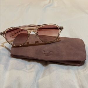 Garrett Leight “Lady Eckhart” Pink Tinted Sunglasses with Case